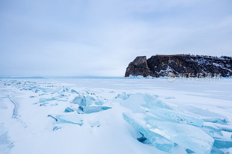 Ice cracks on Baikal surface